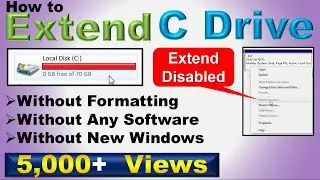 Extend C Drive without formatting Without any software Without new Windows | IT Adobe