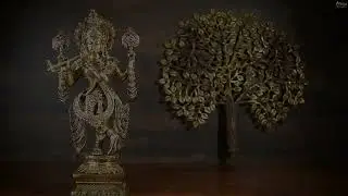 Brass Krishna Idol with Tree 22