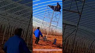 Homemade mobile scaffolding for greenhouses