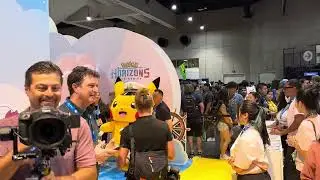 Captain Pikachu promoting Pokemon Horizons Netflix series! // San Diego Comic Con 2024
