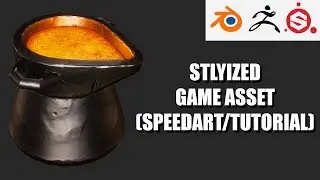 Stylized Game Asset Tutorial - Blender 2.8 , Zbrush and SubstancePainter (SpeedArt)