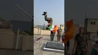 Fauji bhai be dil jeet liya #action #stunt #army #indian #viralshorts #flip #republicday