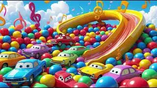 Colorful Cars Ball Pit Slide Song &ndash; Nursery Rhymes & Kids Songs | Description