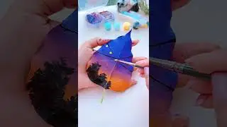 🍃 Leaf painting ideas #shorts #art #painting #youtubeshorts