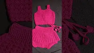 calcinha de croch&ecirc; com cropped de croch&ecirc; infantil. esse eu fiz para crian&ccedil;a de um ano a 2 #croche