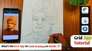 How to Draw Perfect Outline | Grid App Tutorial | Swami Vivekananda Outline Drawing
