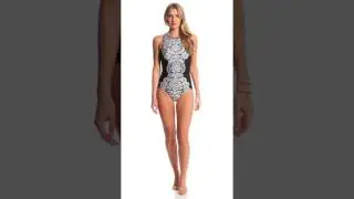 Jantzen Damask High Neck One Piece Swimsuit | SwimOutlet.com