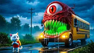 🚌 Kitten Encountered A Mutated School Bus Monster On Its Way To School! 🐱