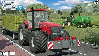 WINDROWING, BALING and COLLECTING HAY BALES│BELGIUM│FS 22│2