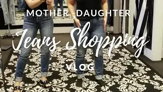 MOTHER DAUGHTER JEANS SHOPPING VLOG | Size 2 and Size 10 | Straight, Cropped, and Mom Jeans Try-Ons