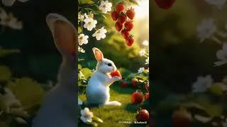 Adorable Rabbit Enjoys Sweet Strawberry Snack! 🍓🐇#rabbit #animals #wildlife #nature #naturelovers