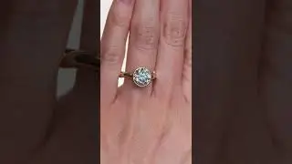 2.41ct Light Grey Diamond Bezel Set Ring with Organic Alluvial Band by Anueva Jewelry