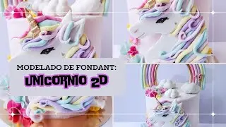 Unicornio 2D de fondant (PASO A PASO)