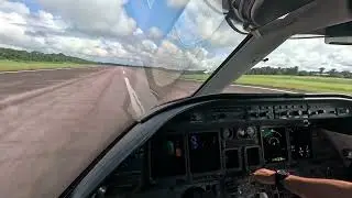 Bombardier Learjet 40XR - Landing at Macap&aacute; (SBMQ)