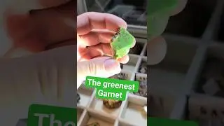 The greenest Garnet (ULTRA RARE) #rockhound #crystal #garnet #treasure #minerals #mineral