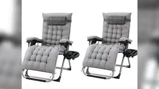 A must-have product!&nbsp;AuAg Folding Zero Gravity Lounge Chair Plus Size Deck Chairs Cotton Cushion f