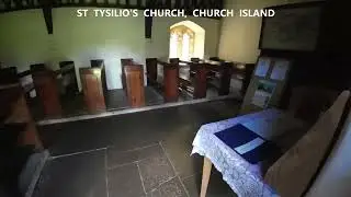 SAINT TYSILIO'S CHURCH ON CHURCH ISLAND, ANGLESEY, NORTH WALES. CAMERA/DRONE FLIGHT. #video 65#  4K