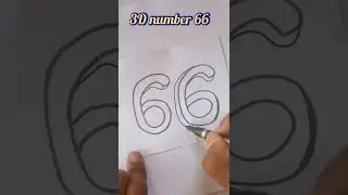 3D number 66 drawing #shorts