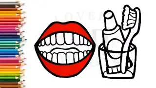 Toothbrush and Toothpaste Colouring for Kids and Toddlers | How to Draw Toothbrush and Toothpaste.