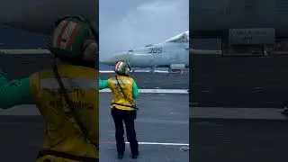 F18 Fighter Jet Launching Off Aircraft Carrier - Epic Takeoff!