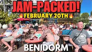 Benidorm - JAM-PACKED Bars & Terraces! 😱🍻 BUZZING February Afternoon!