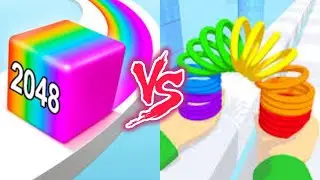 Jelly Run 2048 VS Toy Spring- All Levels SpeedRun Gameplay Android iOS Ep1