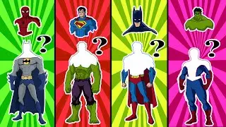 Epic Superhero Face Match! Batman, Hulk, Superman & Spider-Man Identity Challenge🦸&zwj;♂️✨| Edit Version