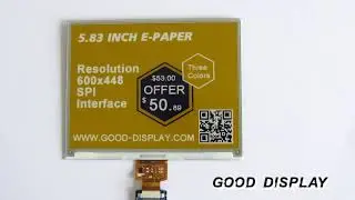 Large size e-paper display module color yellow eink GDEW0583C64 from Good Display