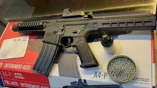 Crosman Airgun A4-P Steel Ball unboxing and testing 