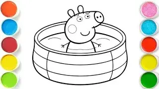 Peppa pig with egg draw for kids, let's draw, painting and Coloring drawing for kids and toddlers,🚸🎨