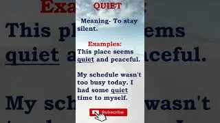 QUIT, QUIET, and  QUITE! Quit Mixing These Up! I English Grammar #Shorts