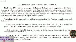 Article 213 of Indian Constitution
