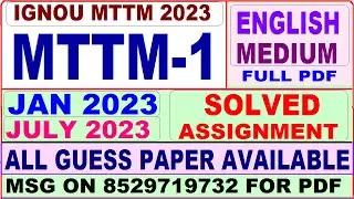 mttm 1 solved assignment 2023 / mttm 1 solved assignment 2022-23 / ignou mttm 1 2023-24