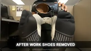 After work shoes removed Soles👣black socks