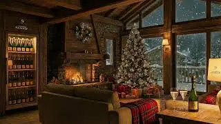 Champagne Sanger Christmas Living Room Ambiance Background 🎄 Christmas Background Champagne 4K
