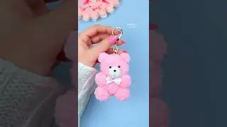 DIY Teddy Bear Keychain 🧸 #diy #craft #gift