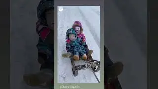 Русскую жену привез в деревню, дети в шоке🙂 саням лет 50, еще дед катался на них! Делали на века!