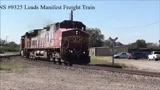 NS #9325 Leads Manifest Freight Train