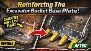 Reinforcing The Excavator Bucket Base Plate || Excavator Bucket Tooth Plate Replacement 