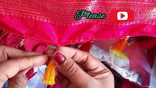 #silk #simple #easy saree kuchulu #silkthreadwithstonlace //Sudha creations//