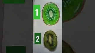Which is real 1 or 2 kiwi🥝 drawing from color pencil #kiwi #art #colorpencil #drawing #real #viral