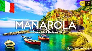 Beautiful Manarola 4K • Peaceful Relaxation Film with Italian Music, Instrumental Romantic