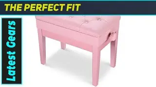 AW Adjustable Pink Piano Bench: Perfect Comfort & Storage Stool