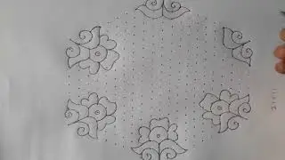 21x11 dots simple and easy rangoli || sankranthi chukkala muggulu || pongal kolam