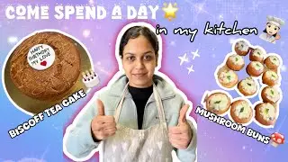 come spend a day in my kitchen | biscoff cake & mushroom buns order prep 👩🏻&zwj;🍳