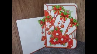 Как сделать рождественскую открытку в форме зубца