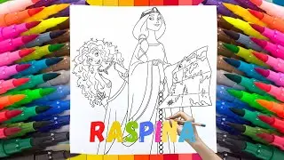 The Perfect Activity: Coloring Merida with Watercolor Brush Markers by RASPINA COLORING 🎉