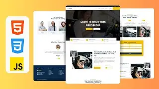 Responsive Driving School Website Design Using HTML , CSS & JavaScript