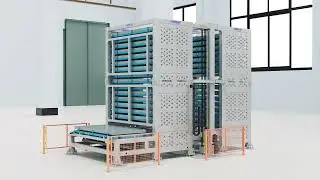 Double tower sheet material automated storage and retrieval system #lasercutting #storagesolutions
