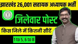 कहां से अप्लाई करें | JHARKHAND TEACHER VACANCY 26,001 DISTRICT WISE SEATS (1 to 5 and 6 to 8 )